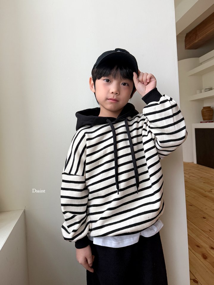 Dsaint - Korean Children Fashion - #magicofchildhood - Stripe Fleece Hoodie - 11