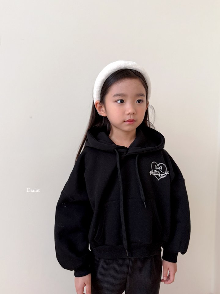 Dsaint - Korean Children Fashion - #magicofchildhood - Heart Middle Ribbon Hoodie - 12