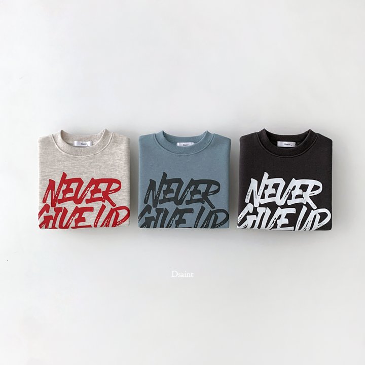Dsaint - Korean Children Fashion - #minifashionista - Never Give Up Fleece Sweatshirt - 3