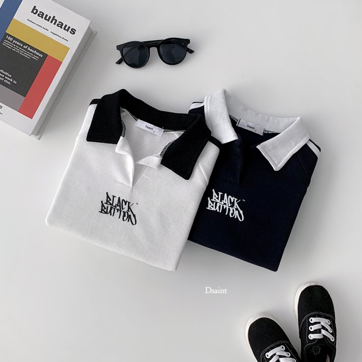 Dsaint - Korean Children Fashion - #magicofchildhood - Double Line Collar Black Button Fleece Sweatshirt - 4