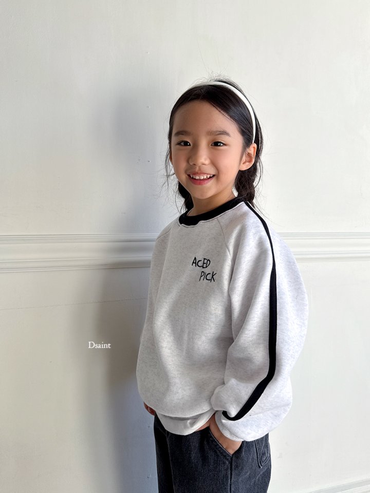 Dsaint - Korean Children Fashion - #minifashionista - A Pick One Line Fleece Sweatshirt - 12