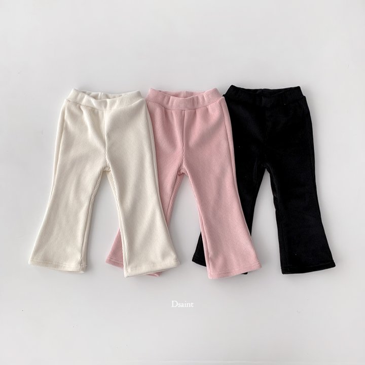 Dsaint - Korean Children Fashion - #minifashionista - Pretty Ribbed Mink Flare Pants - 3