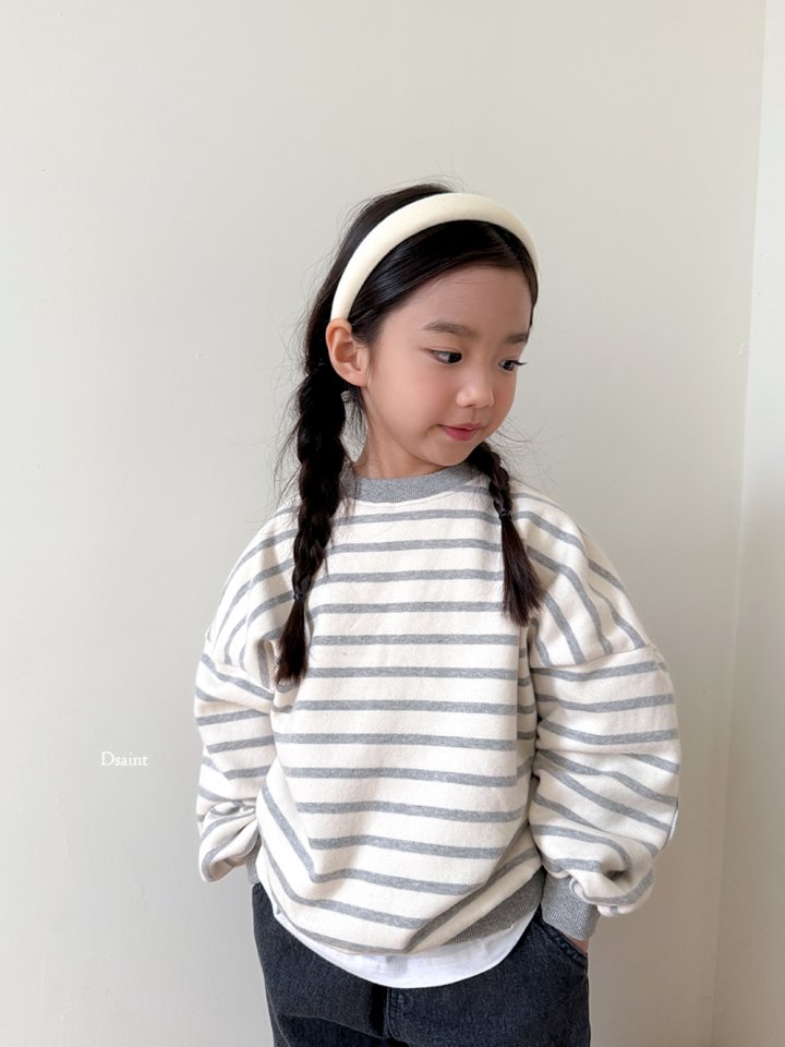 Dsaint - Korean Children Fashion - #minifashionista - Stripe Fleece Sweatshirt - 11