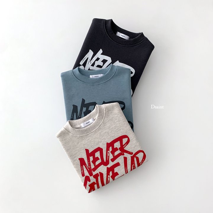 Dsaint - Korean Children Fashion - #minifashionista - Never Give Up Fleece Sweatshirt - 4