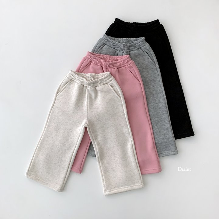 Dsaint - Korean Children Fashion - #prettylittlegirls - Stylish Banding Fleece Wide Pants - 2
