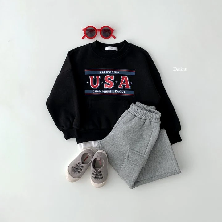 Dsaint - Korean Children Fashion - #prettylittlegirls - USA Kangaroo Fleece Sweatshirt - 9