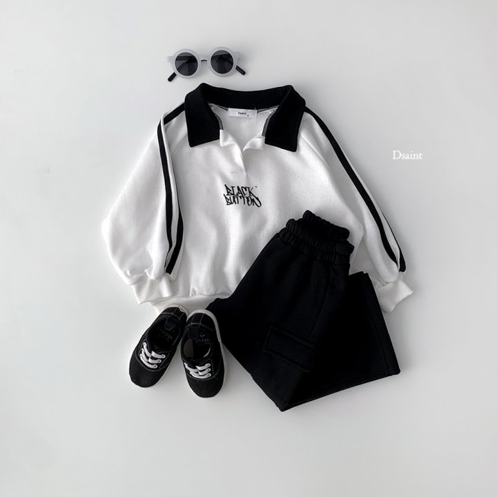 Dsaint - Korean Children Fashion - #stylishchildhood - Double Line Collar Black Button Fleece Sweatshirt - 8
