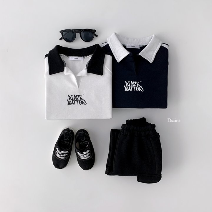Dsaint - Korean Children Fashion - #todddlerfashion - Double Line Collar Black Button Fleece Sweatshirt - 6