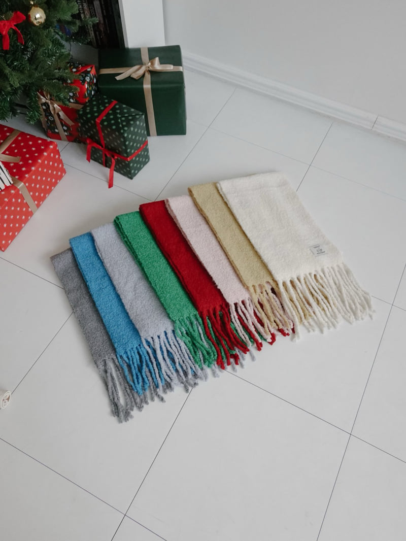 Eeiitt - Korean Women Fashion - #momslook - Wool Boucle Muffler Fringe Scarf - 3