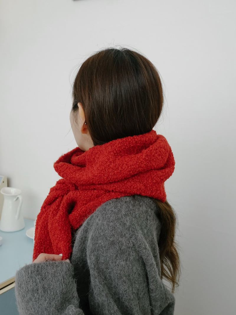 Eeiitt - Korean Women Fashion - #momslook - Wool Boucle Muffler Fringe Scarf - 7