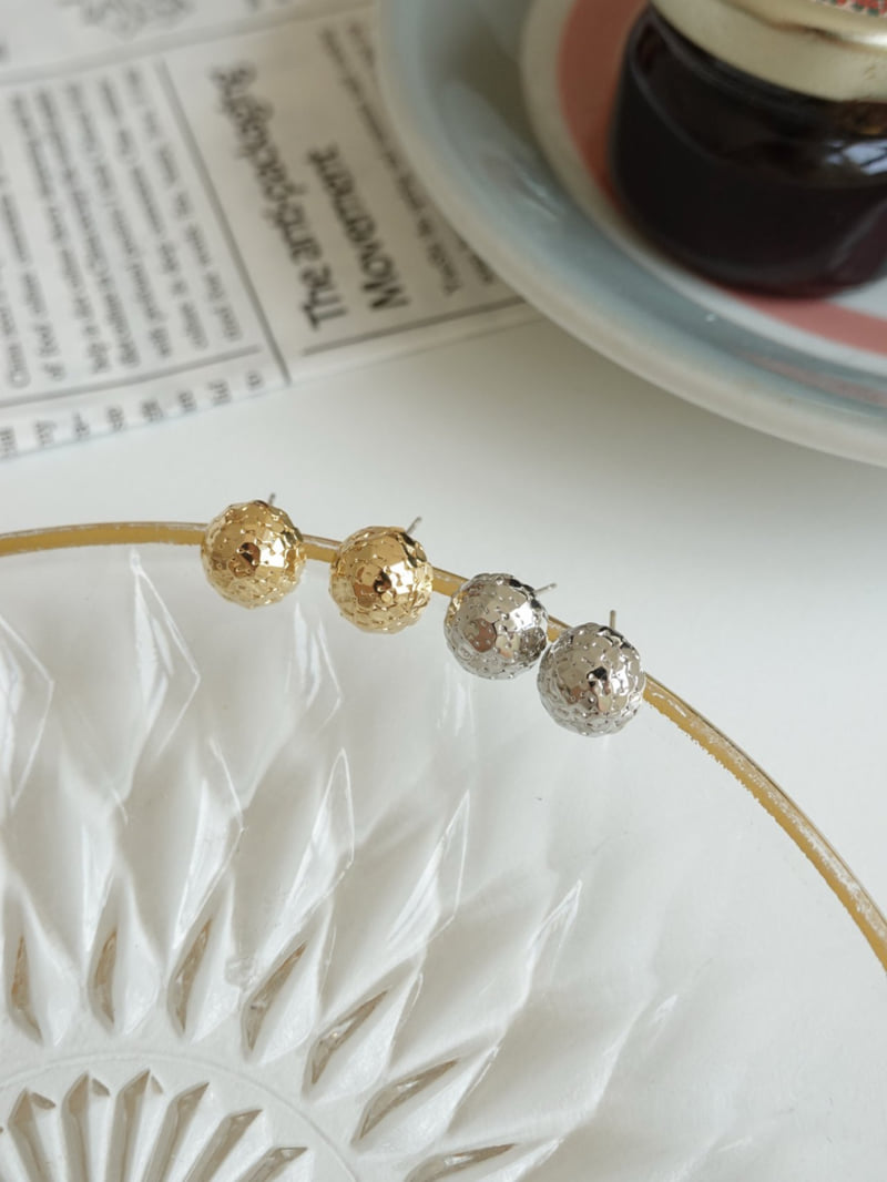 Eeiitt - Korean Women Fashion - #momslook - Fine Mirrorball Round Earrings