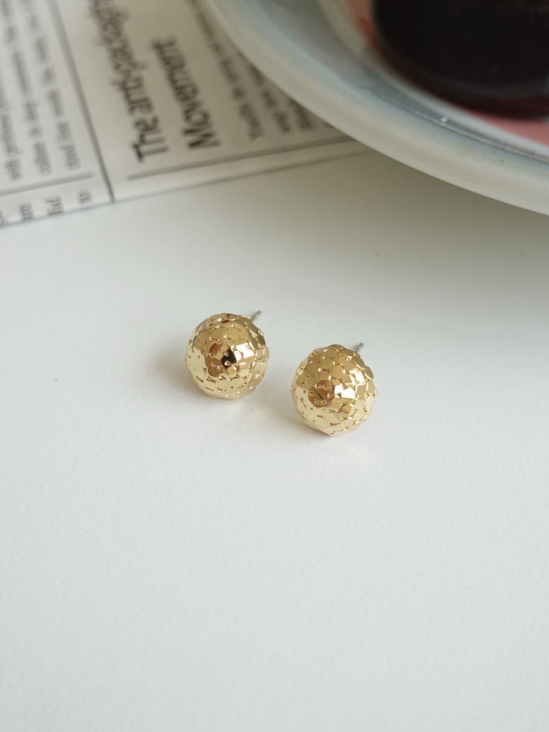 Eeiitt - Korean Women Fashion - #momslook - Fine Mirrorball Round Earrings - 3