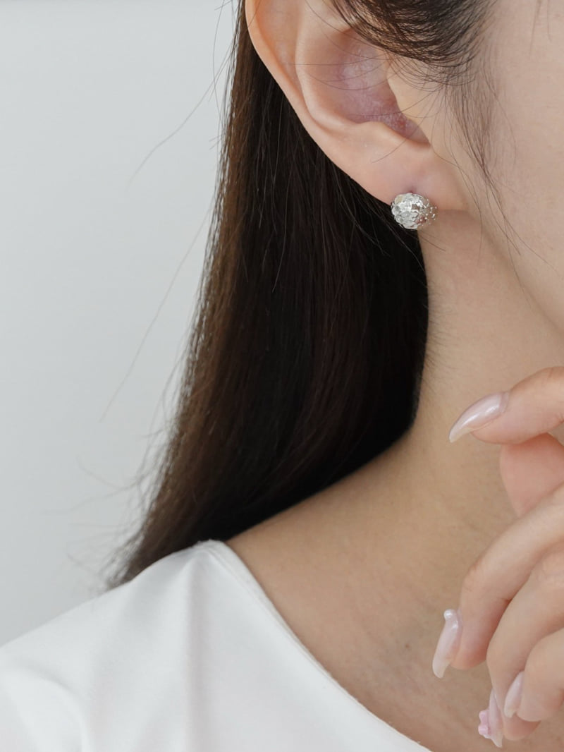 Eeiitt - Korean Women Fashion - #momslook - Fine Mirrorball Round Earrings - 9