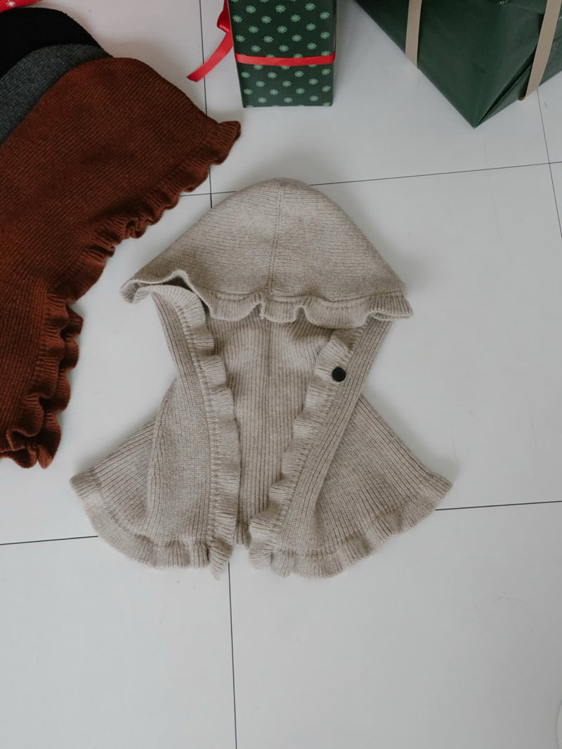 Eeiitt - Korean Women Fashion - #womensfashion - Frill Cape Balaclava Pleated Wool Hood - 4