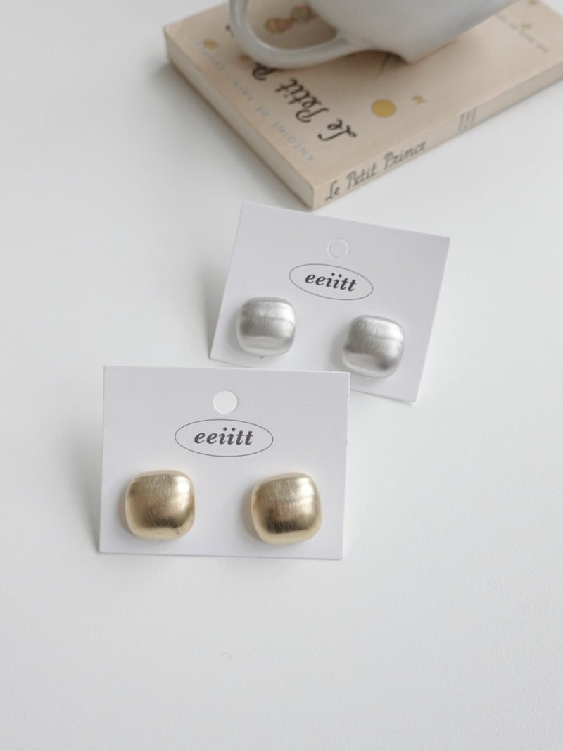 Eeiitt - Korean Women Fashion - #momslook - Bron Matte Square Earrings - 11