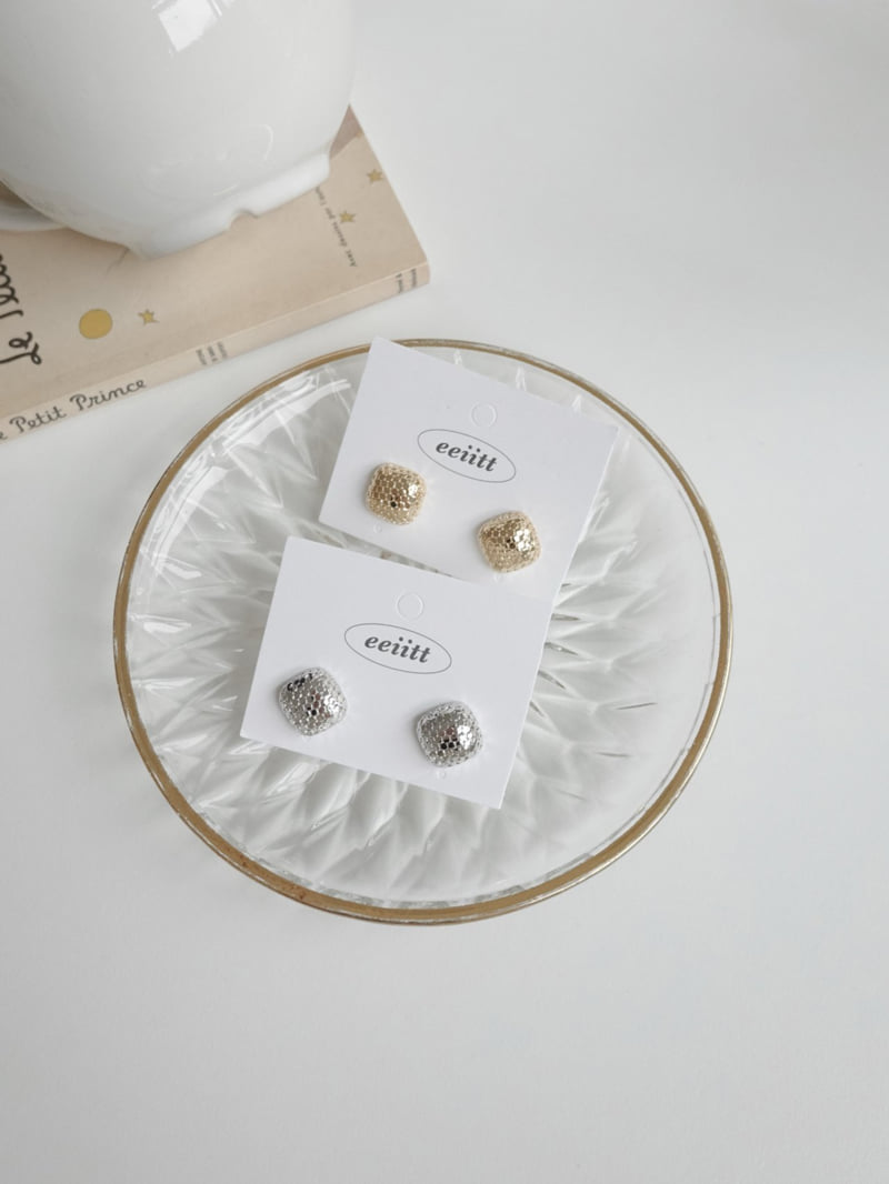 Eeiitt - Korean Women Fashion - #momslook - Fine Mirrorball Square Earrings - 11