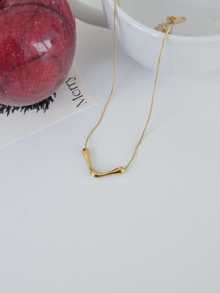 Eeiitt - Korean Women Fashion - #momslook - Taki V-Line Necklace - 3