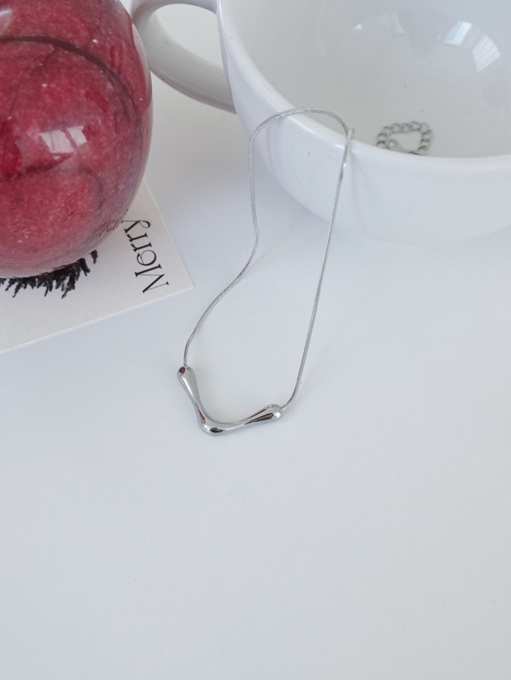 Eeiitt - Korean Women Fashion - #momslook - Taki V-Line Necklace - 5