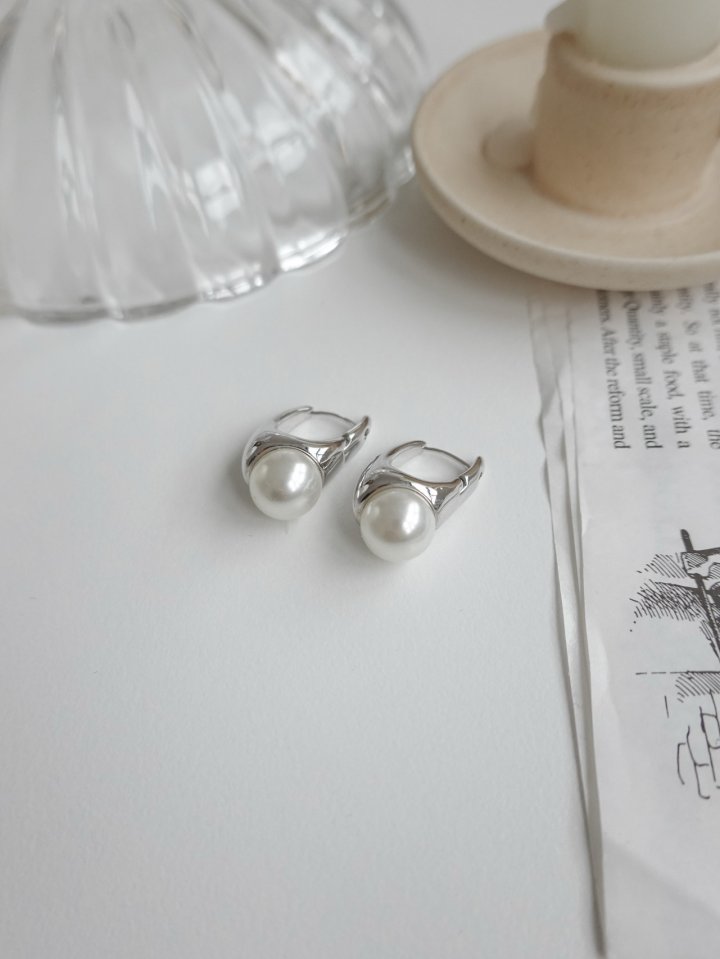 Eeiitt - Korean Women Fashion - #momslook - Taurine Pearl Ring Earrings - 4