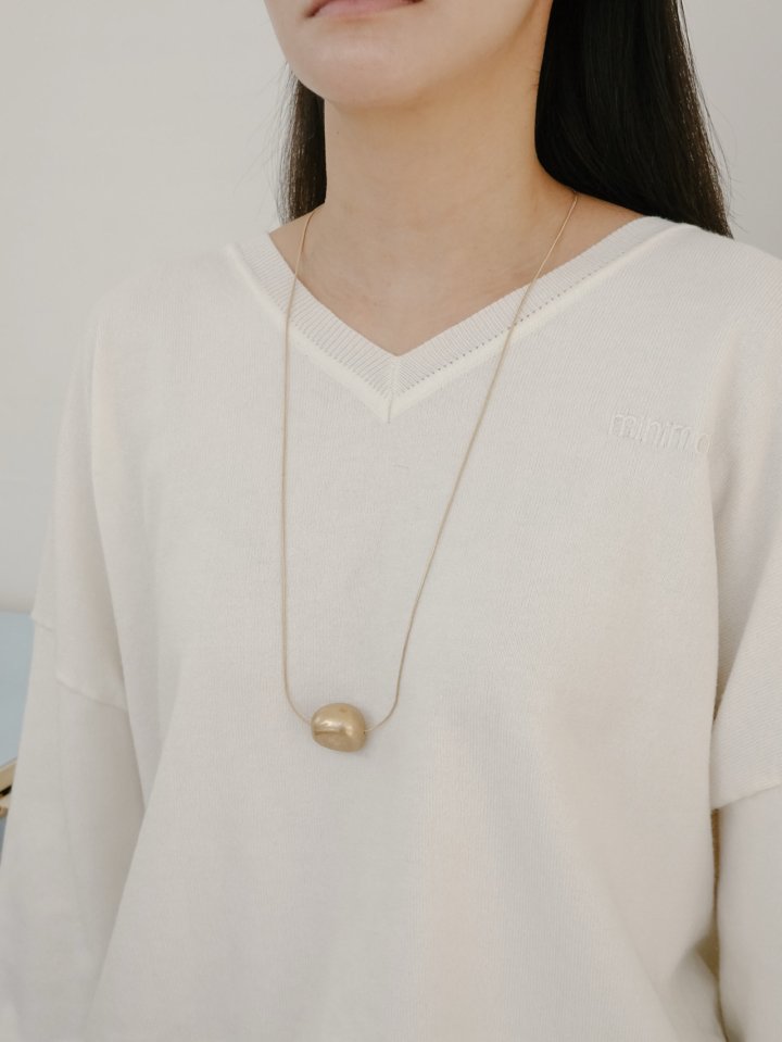 Eeiitt - Korean Women Fashion - #momslook - Stones Medium Long Necklace - 8