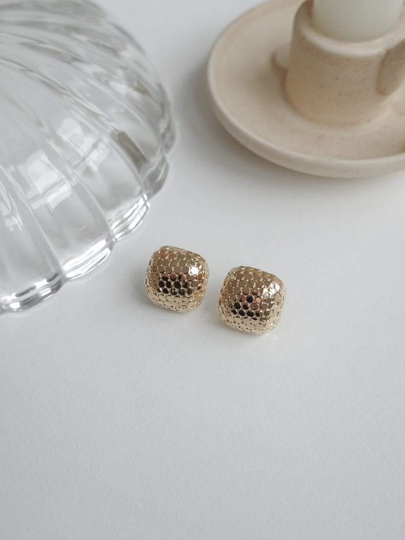 Eeiitt - Korean Women Fashion - #romanticstyle - Fine Mirrorball Square Earrings - 3