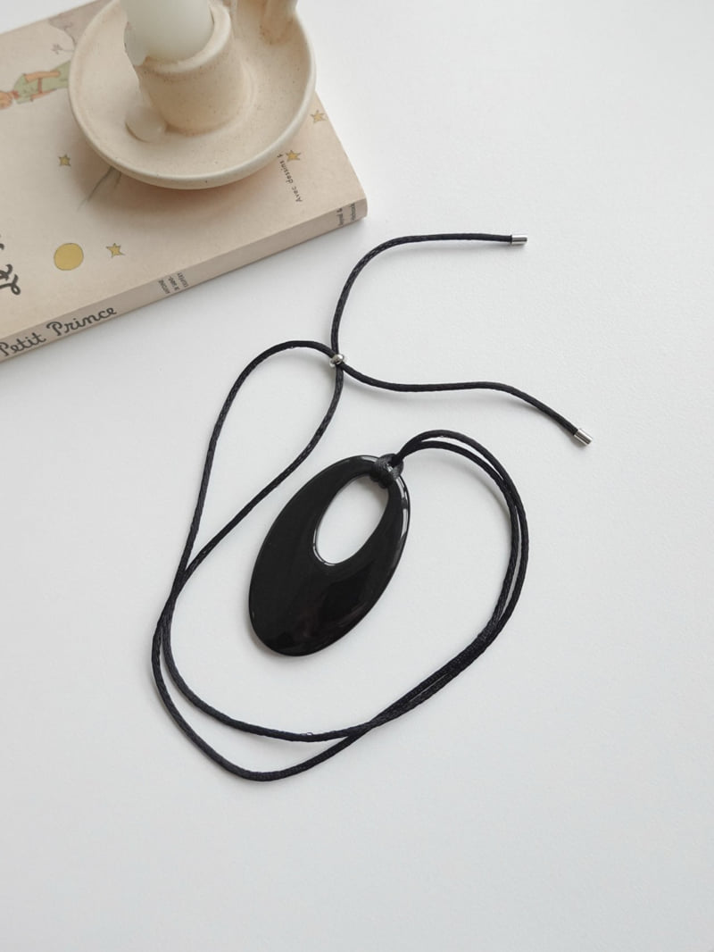 Eeiitt - Korean Women Fashion - #romanticstyle - Pippin Onyx Pendant Necklace - 2