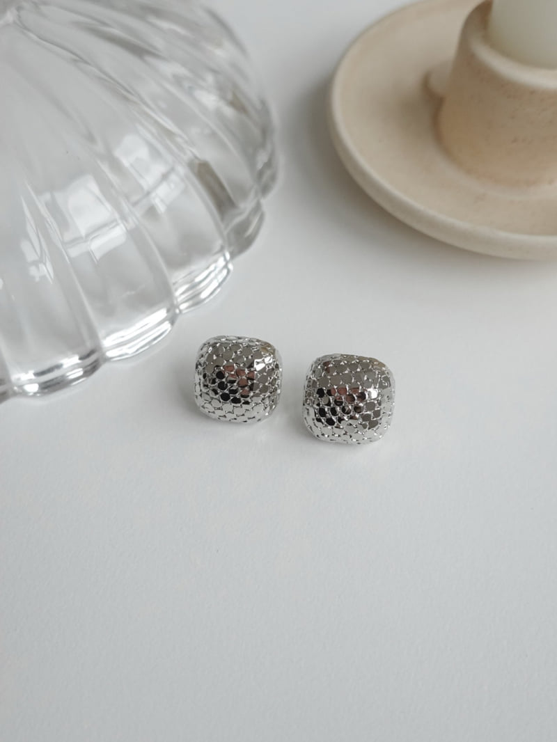 Eeiitt - Korean Women Fashion - #romanticstyle - Fine Mirrorball Square Earrings - 4