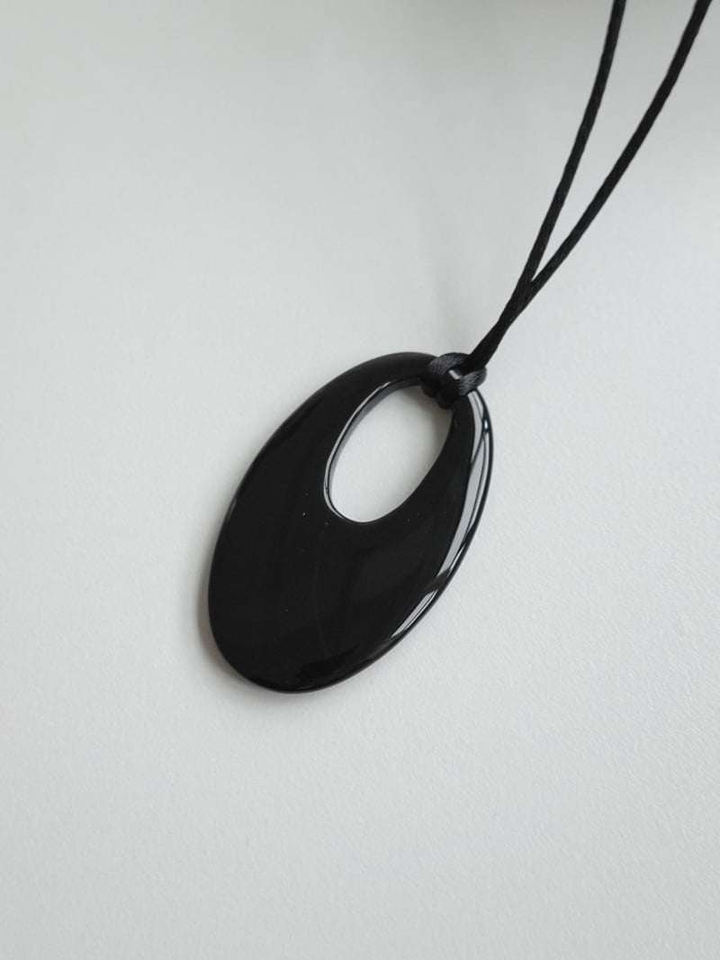 Eeiitt - Korean Women Fashion - #shopsmall - Pippin Onyx Pendant Necklace - 4