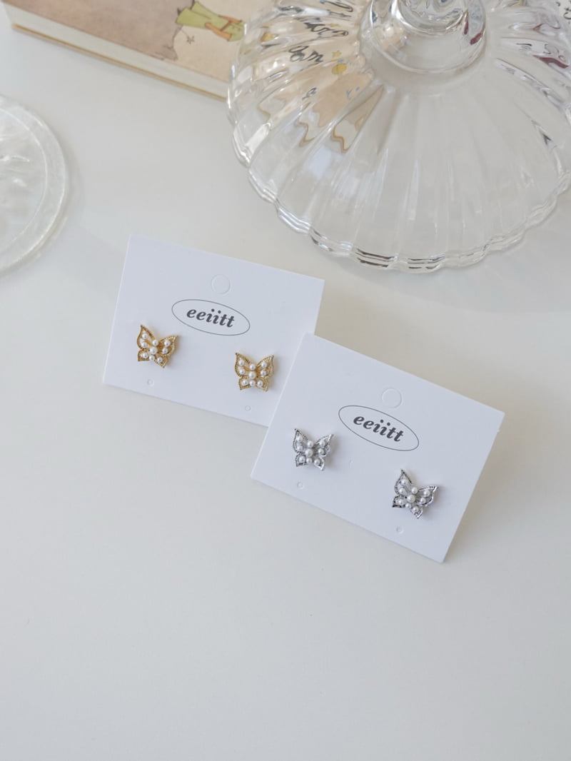 Eeiitt - Korean Women Fashion - #vintageinspired - Ibin Butterfly Pearl Earrings - 10