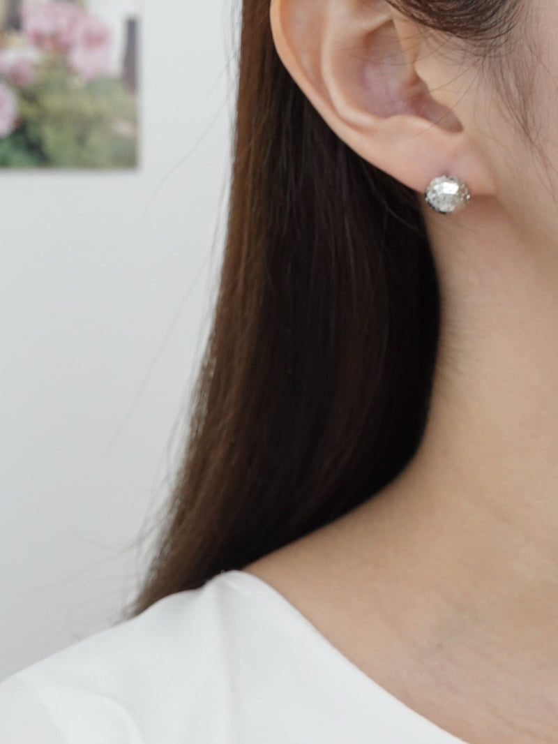 Eeiitt - Korean Women Fashion - #womensfashion - Fine Mirrorball Round Earrings - 2
