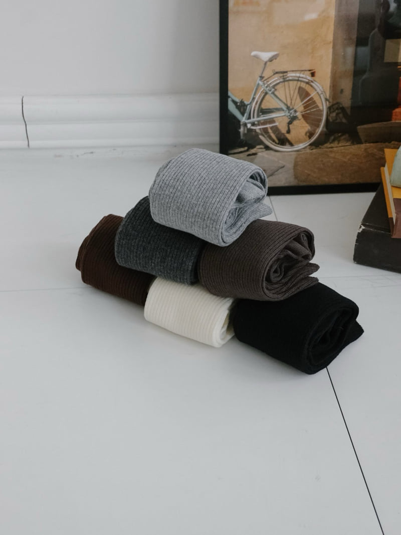 Eeiitt - Korean Women Fashion - #womensfashion - Corin Cotton Knee Socks Ribbed Plain Socks - 9
