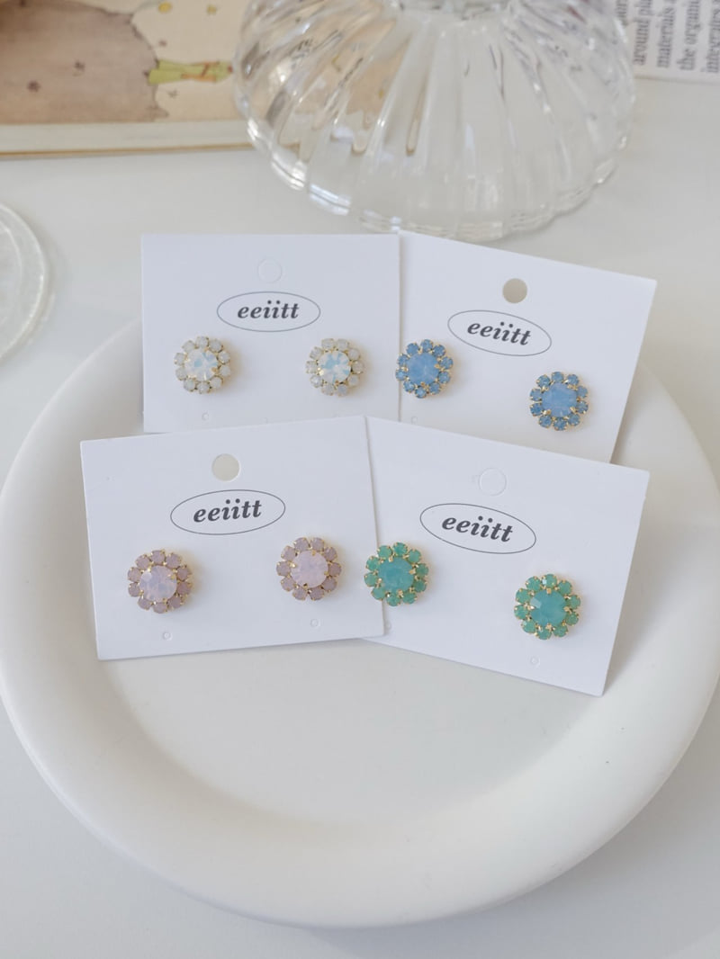 Eeiitt - Korean Women Fashion - #womensfashion - Swarovski Sunflower Earrings - 12