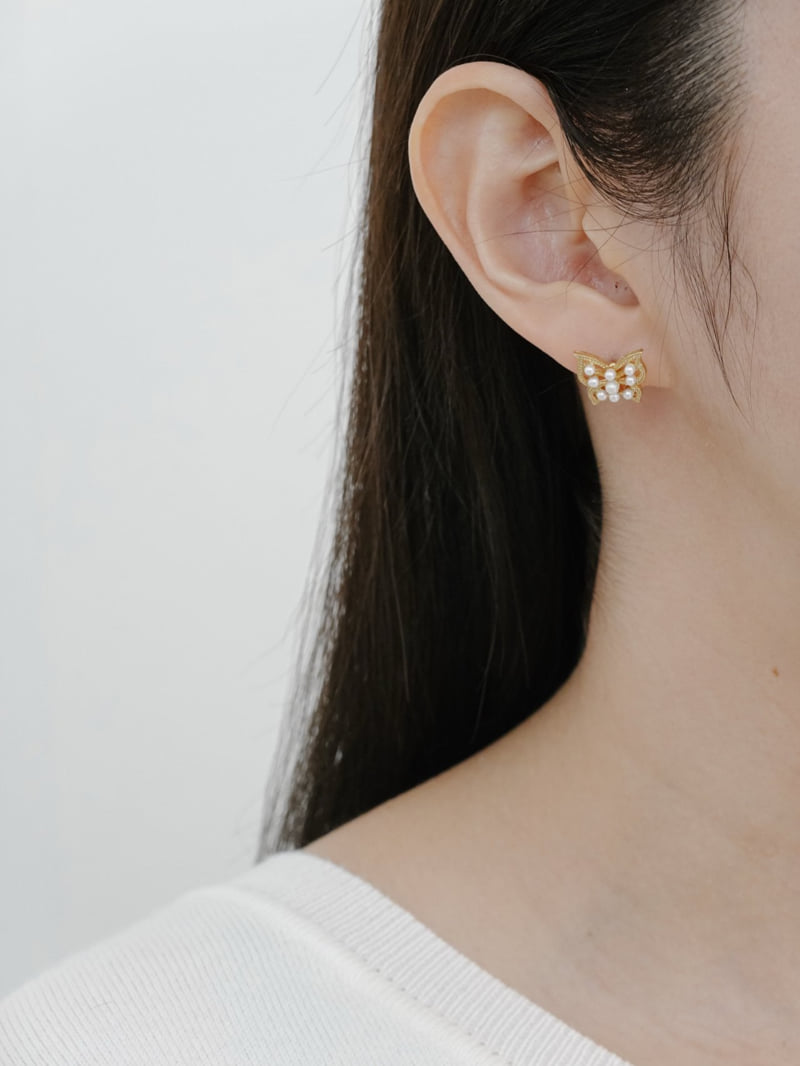Eeiitt - Korean Women Fashion - #womensfashion - Ibin Butterfly Pearl Earrings - 9