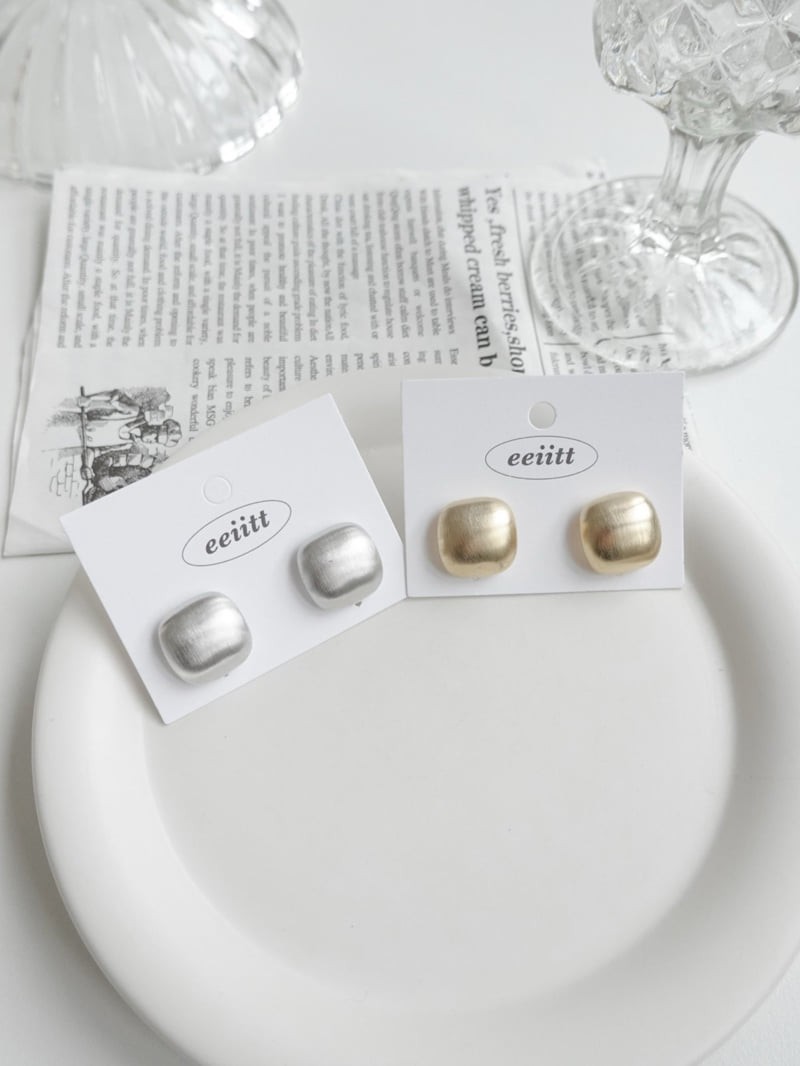 Eeiitt - Korean Women Fashion - #womensfashion - Bron Matte Square Earrings - 10