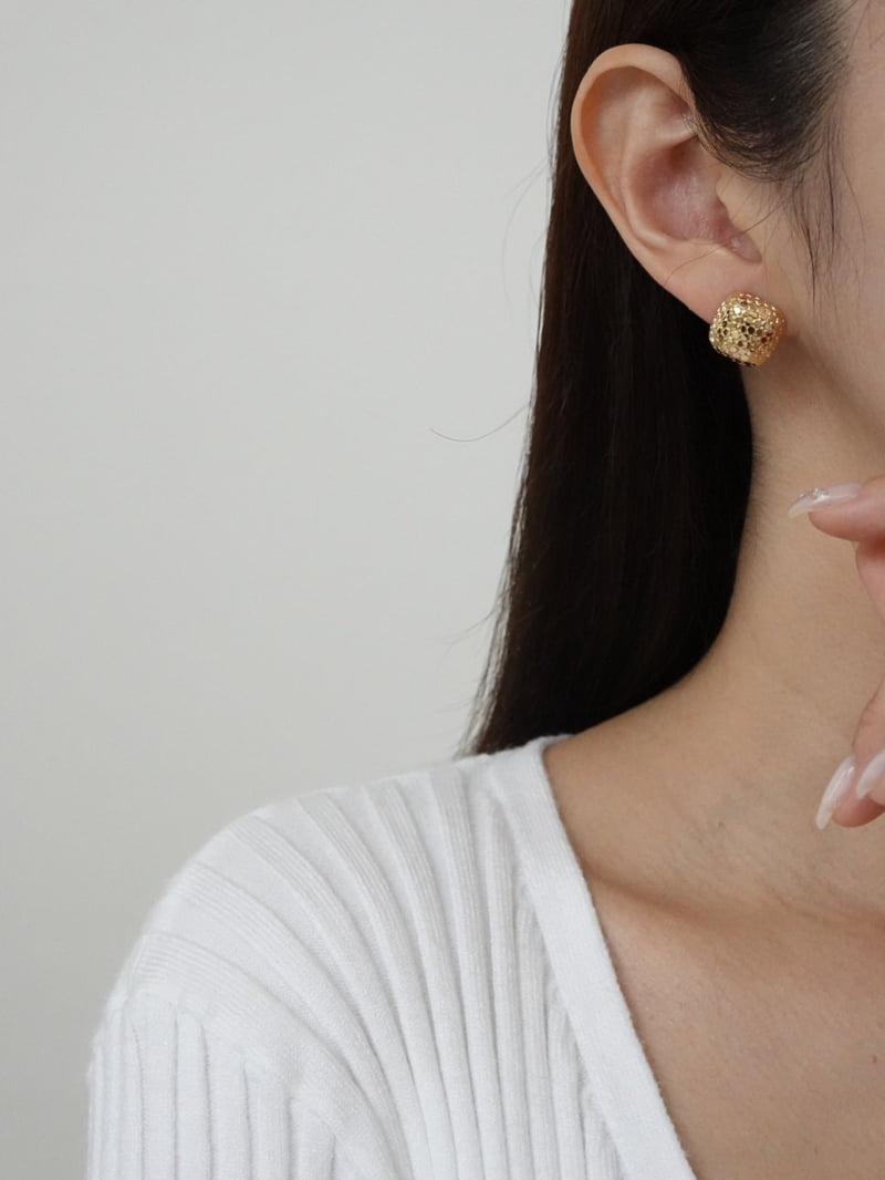 Eeiitt - Korean Women Fashion - #womensfashion - Fine Mirrorball Square Earrings - 12