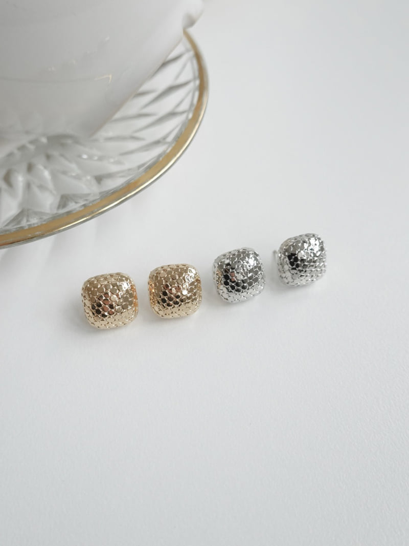 Eeiitt - Korean Women Fashion - #womensfashion - Fine Mirrorball Square Earrings - 8