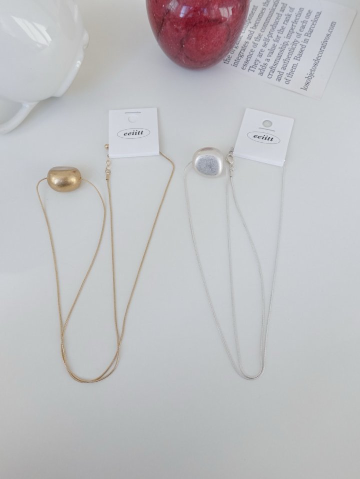 Eeiitt - Korean Women Fashion - #womensfashion - Stones Medium Long Necklace - 11