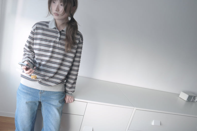 Enten - Korean Women Fashion - #momslook - Dindin Collar Tee - 2