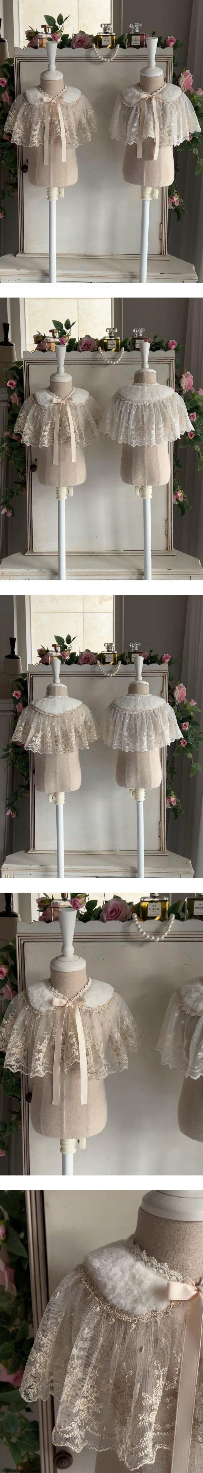 Eugenie Candies - Korean Children Fashion - #magicofchildhood - Mink Torchon Cape