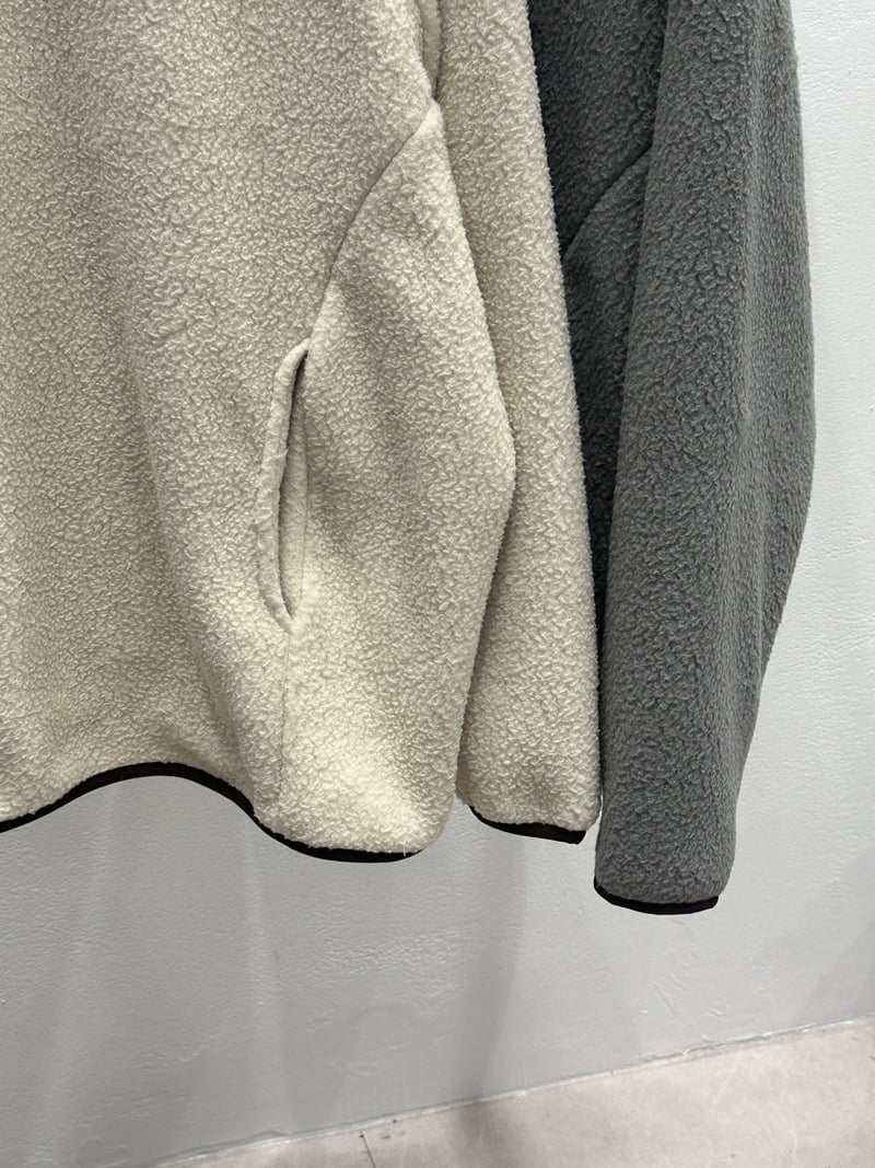 Flash - Korean Women Fashion - #momslook - Glue Fleece Half-Zip Top - 2