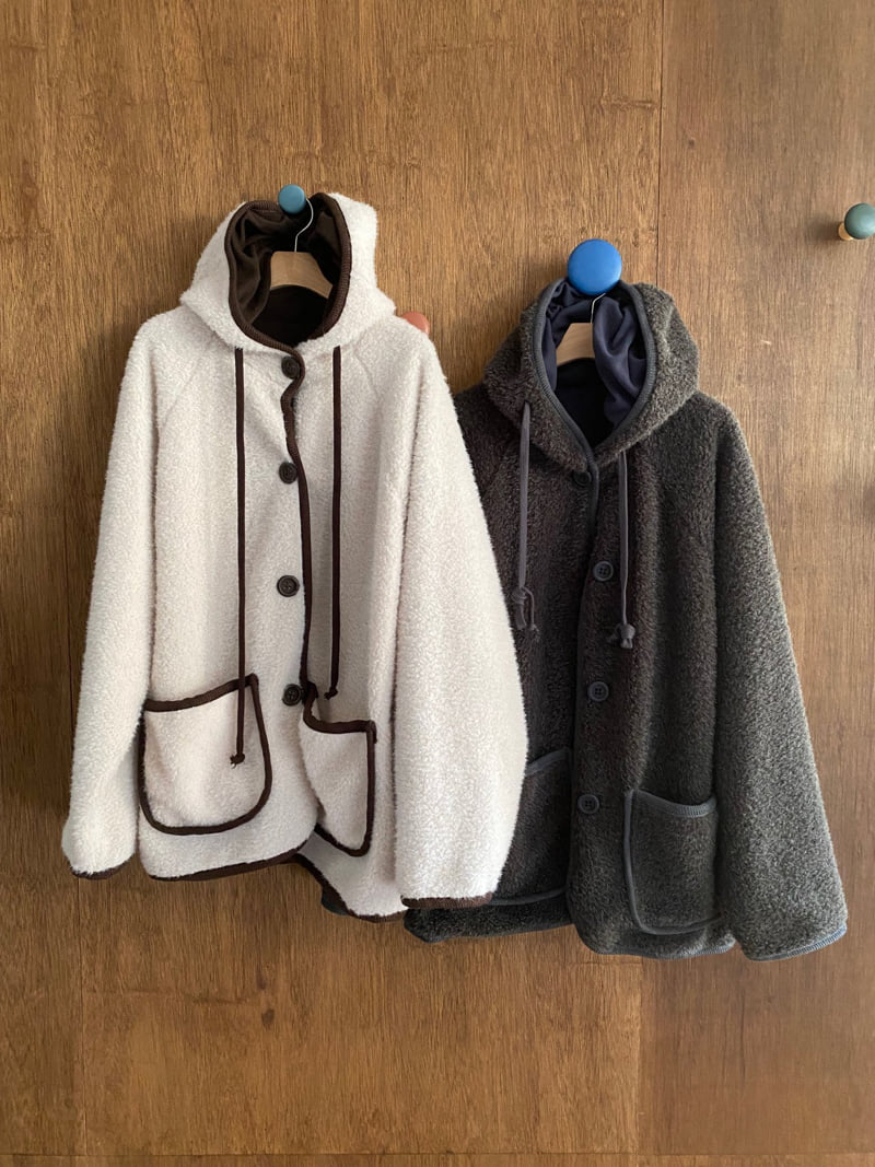 Flash - Korean Women Fashion - #momslook - Bear Fleece Hoodie Jumper