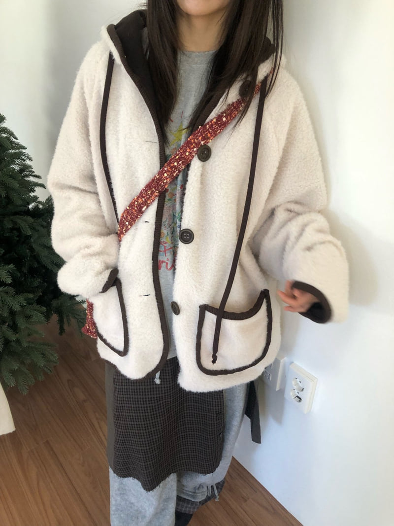 Flash - Korean Women Fashion - #momslook - Bear Fleece Hoodie Jumper - 3