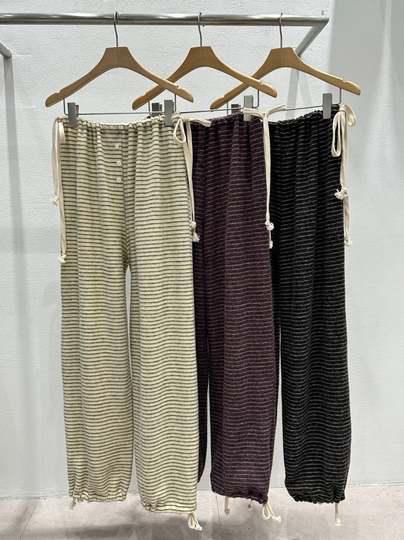 Flash - Korean Women Fashion - #momslook - Stripe Parco Pants
