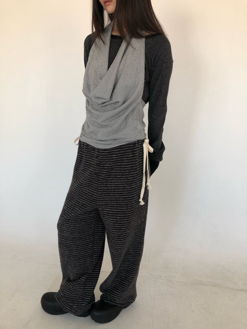 Flash - Korean Women Fashion - #momslook - Stripe Parco Pants - 7