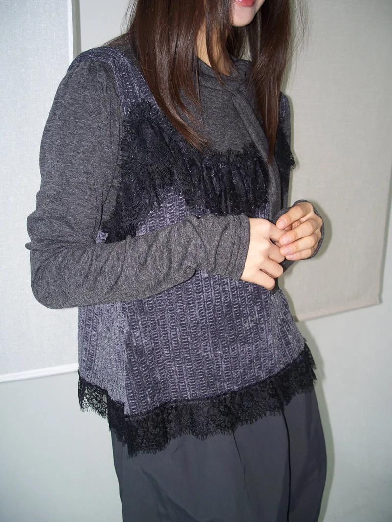 Flash - Korean Women Fashion - #momslook - Velvet Lace Top - 11