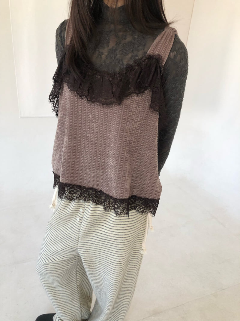 Flash - Korean Women Fashion - #womensfashion - Velvet Lace Top - 4