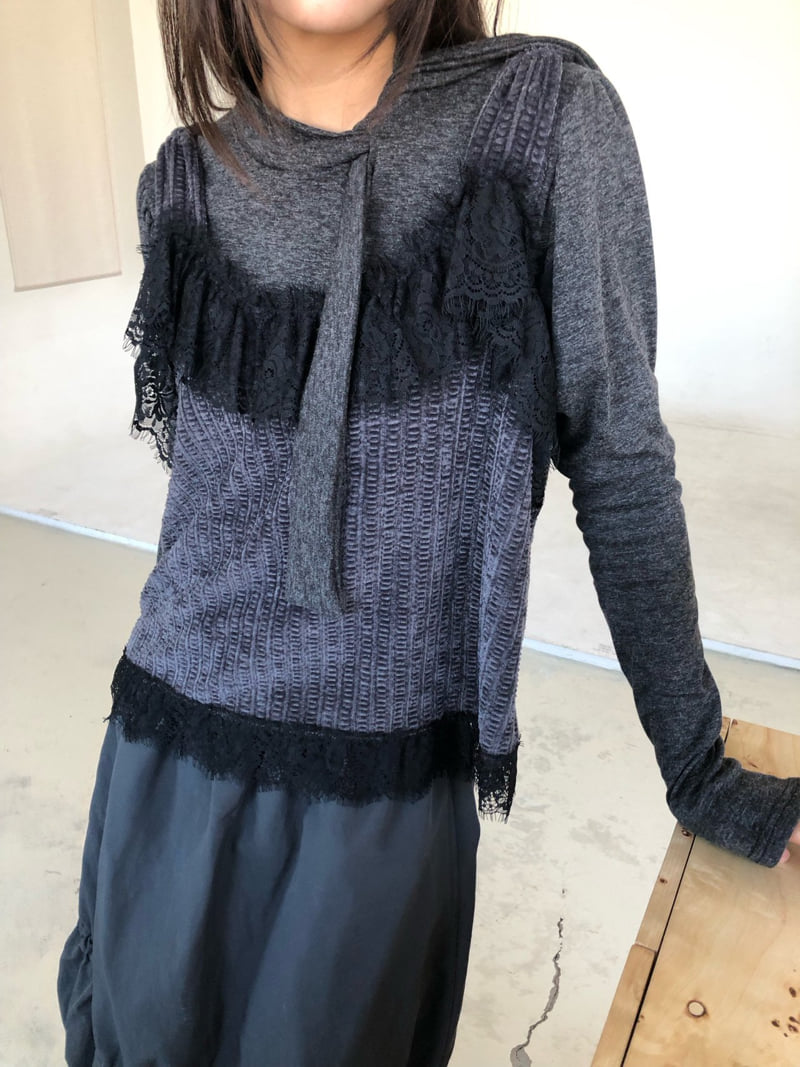 Flash - Korean Women Fashion - #momslook - Velvet Lace Top - 8
