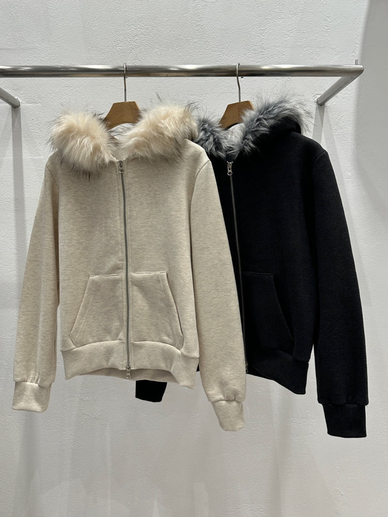 Flash - Korean Women Fashion - #momslook - Trimmed Double Fleece Zip-Up