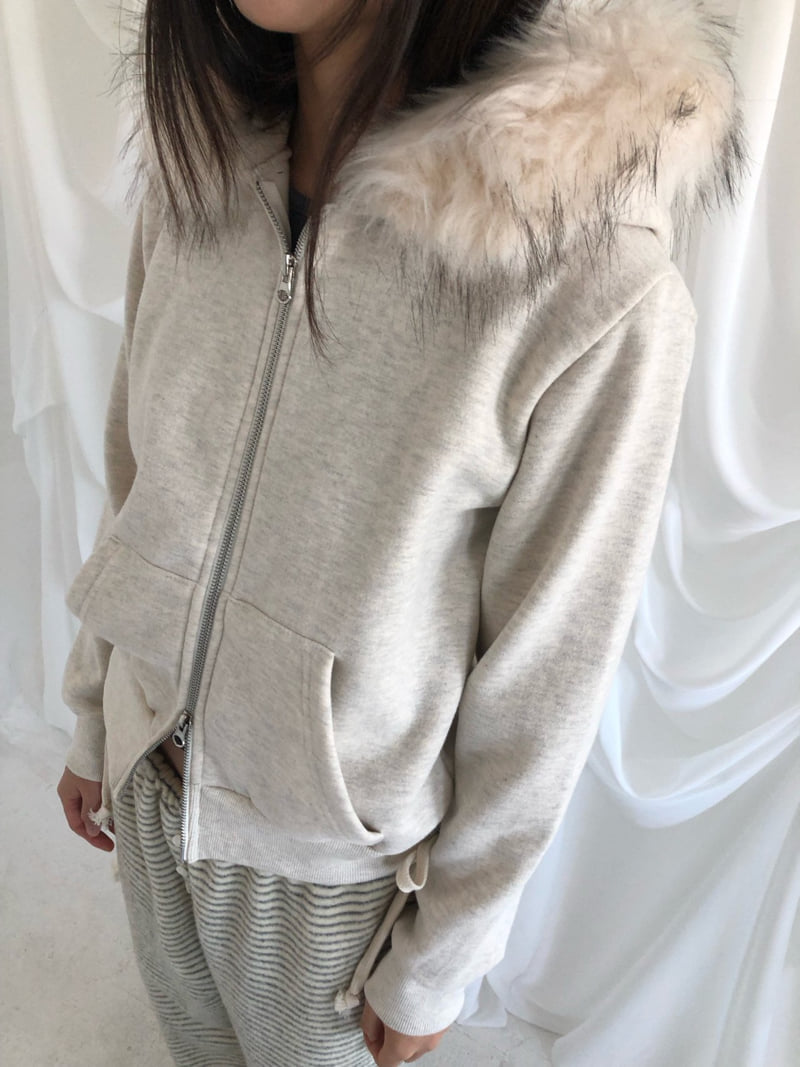 Flash - Korean Women Fashion - #momslook - Trimmed Double Fleece Zip-Up - 3