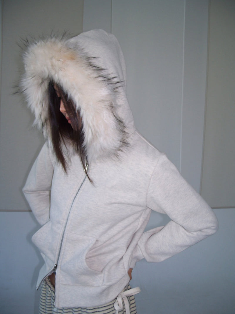 Flash - Korean Women Fashion - #momslook - Trimmed Double Fleece Zip-Up - 7